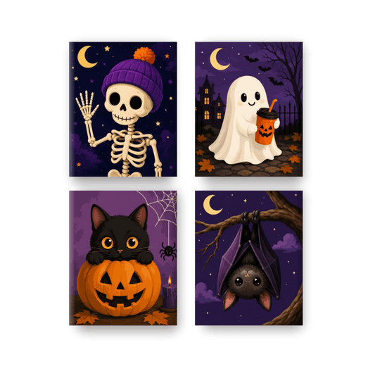 4 Mini Paintings | Pompoen Maatjes Set