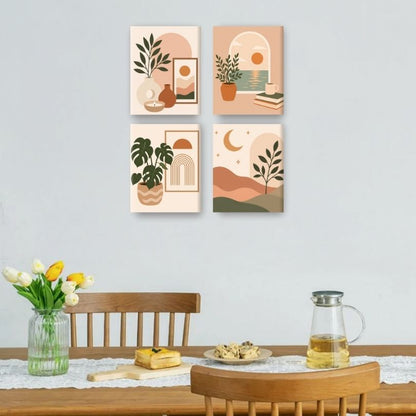 4 Mini Paintings | Boho Thuis Set