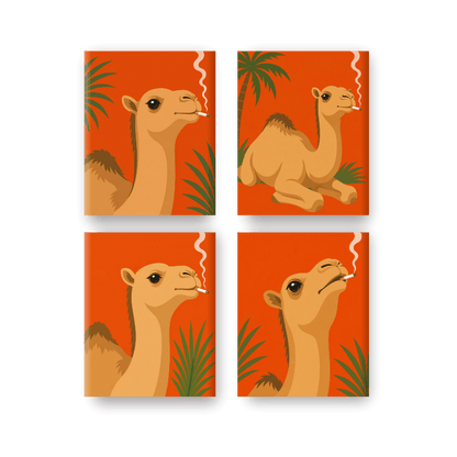 4 Mini Paintings | Rokende Kameel Set - Schilder Op Nummers