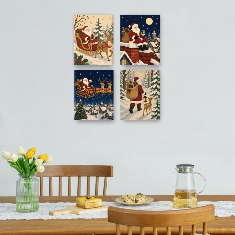4 Mini Paintings | De Reis van de Kerstman Set