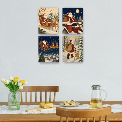 4 Mini Paintings | De Reis van de Kerstman Set