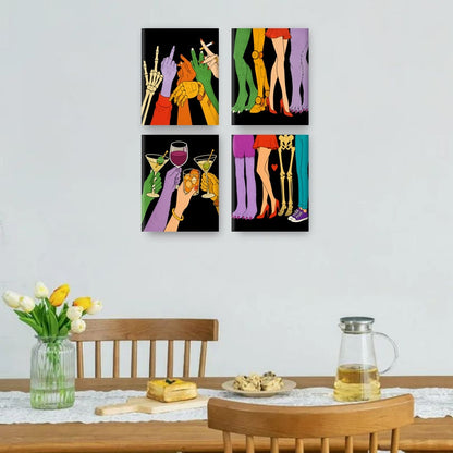 4 Mini Paintings | Monsters Feest Set