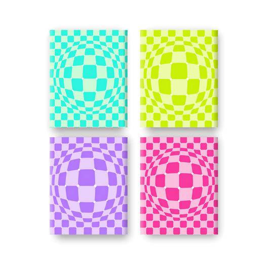 4 Mini Paintings | Optische Kleurexplosie Set - Schilder Op Nummers