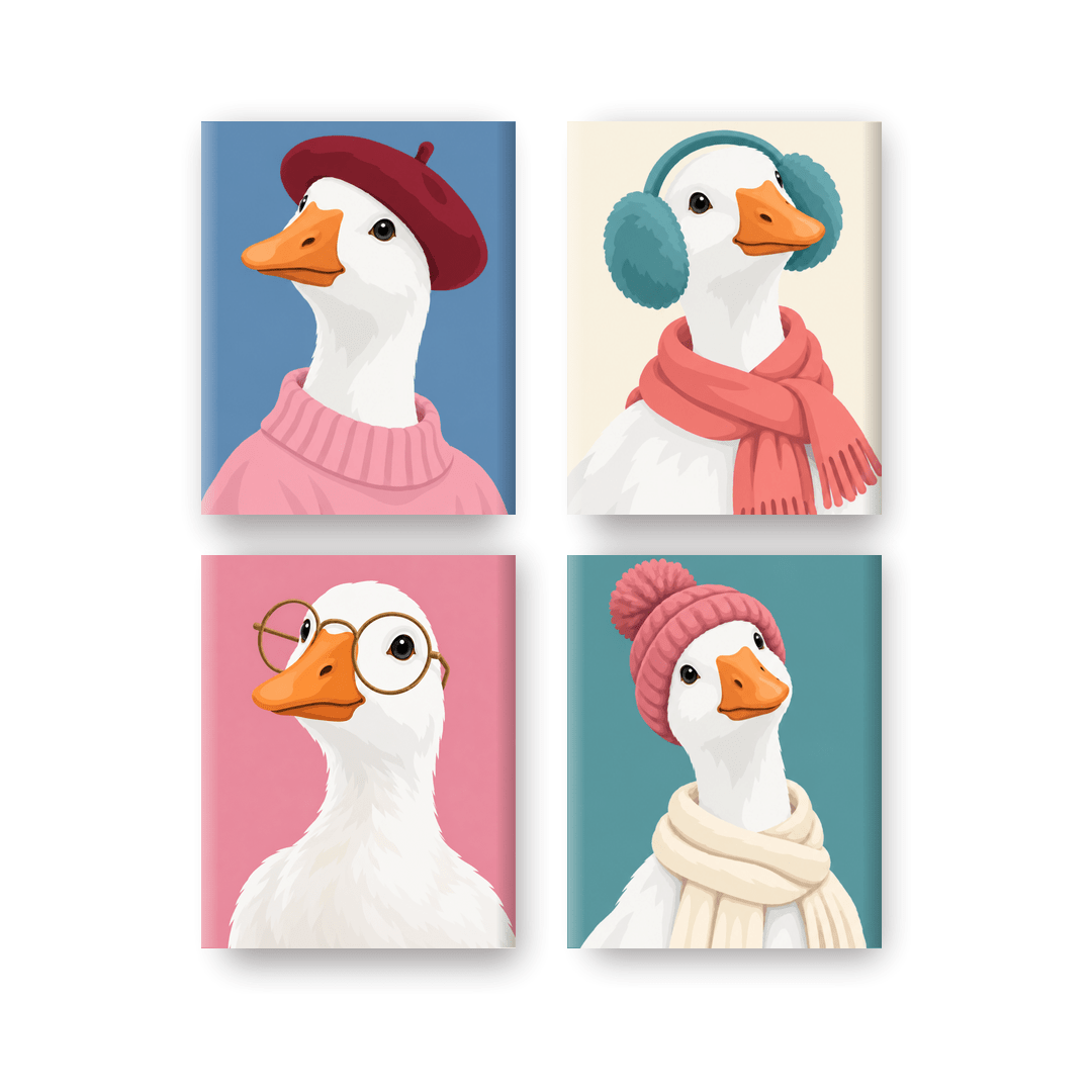 4 Mini Paintings | Koud & Charmant Set
