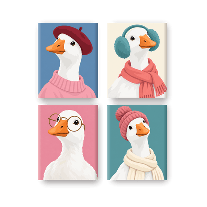 4 Mini Paintings | Koud & Charmant Set