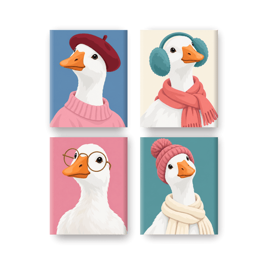 4 Mini Paintings | Koud & Charmant Set