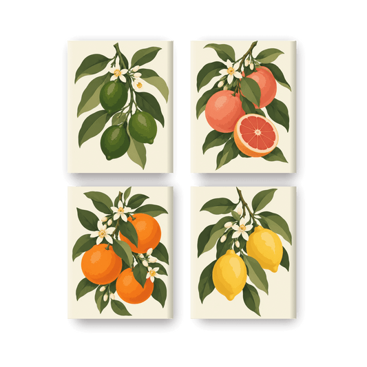 4 Mini Paintings | Citrus Tuin Set
