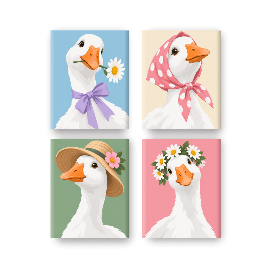 4 Mini Paintings | Tuin Liefjes Set