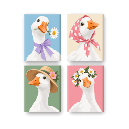 4 Mini Paintings | Tuin Liefjes Set