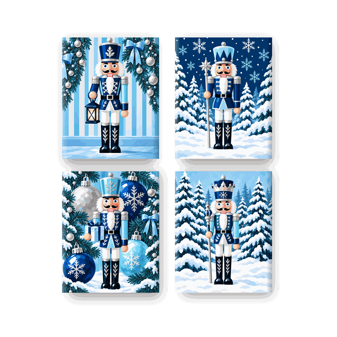 4 Mini Paintings | IJzig Blauwe Parade Set
