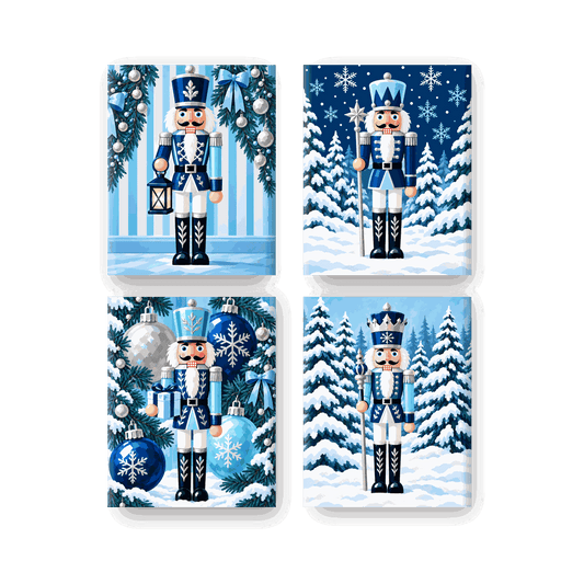 4 Mini Paintings | IJzig Blauwe Parade Set