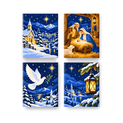 4 Mini Paintings | Ster van Bethlehem Set