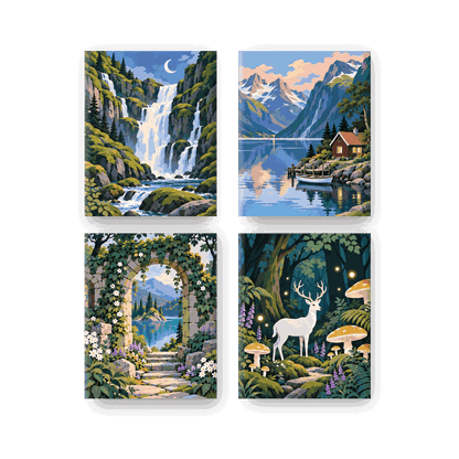 4 Mini Paintings | Betoverde Grillige Ontsnapping Set