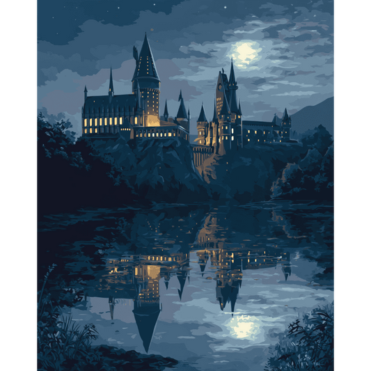 Maanverlicht kasteel