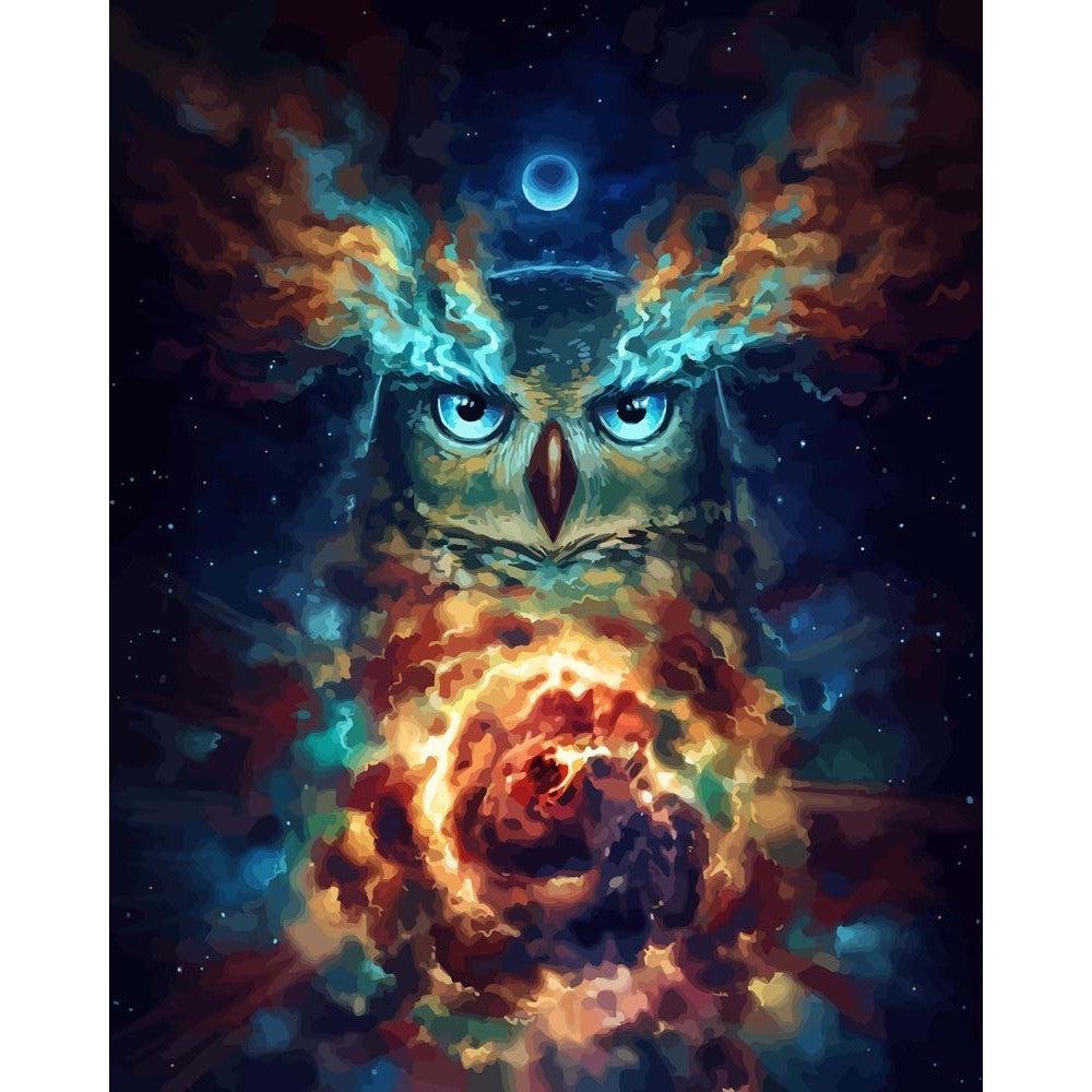 Schilder Op Nummers - Space Uil - by Jojoesart