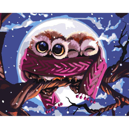 Schilder Op Nummers - Knuffelende Uilen - by Vink