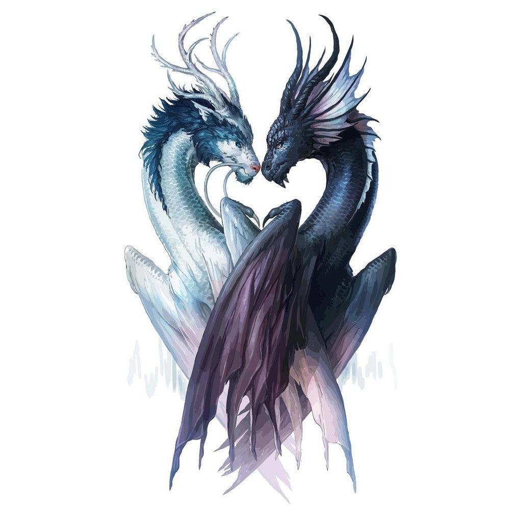 Schilder Op Nummers - Yin Yang Draken - by Jojoesart