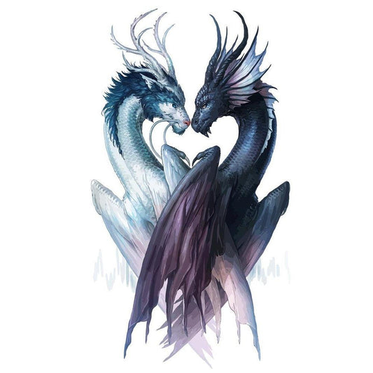 Schilder Op Nummers - Yin Yang Draken - by Jojoesart