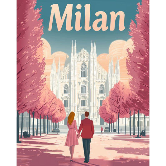 Schilder Op Nummers - Milan - Reisposter