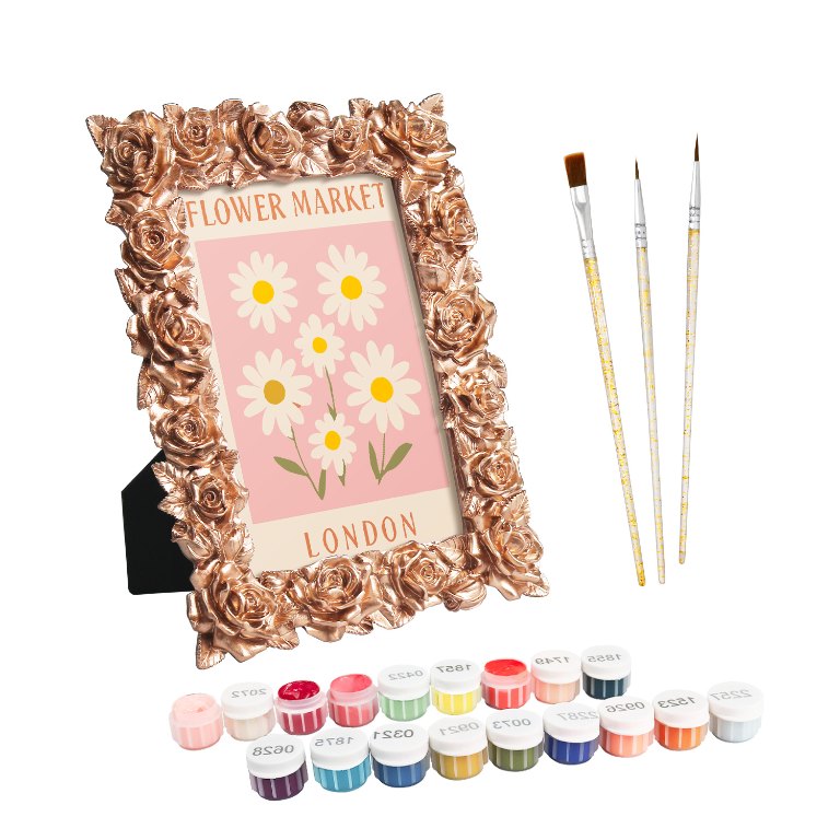 Mini Painting met Fotolijst – Bloemenmarkt Londen- Schilderen op nummers