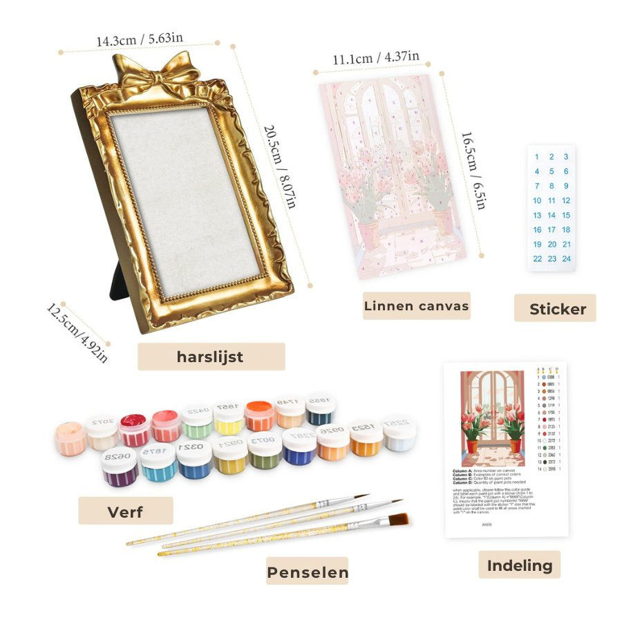 Mini Painting met Fotolijst – Product inhoud