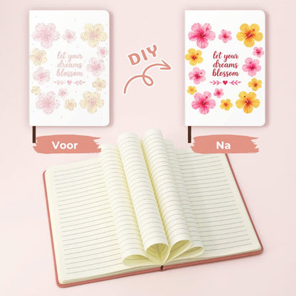 Schilderen op Nummer Notitieboek - Tropische Bloesems
