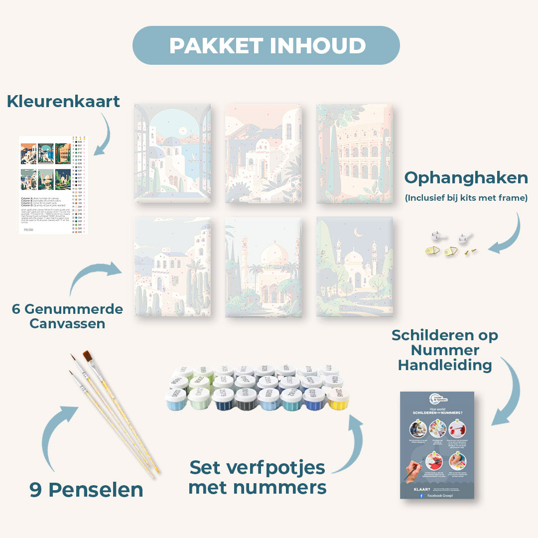 6 Mini Paintings | Prachtige Landschappen set