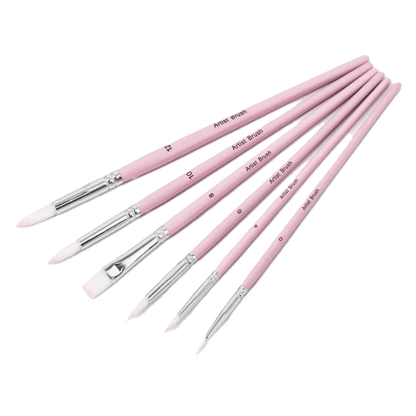 Premium Roze Penselen Set | 6 Stuks