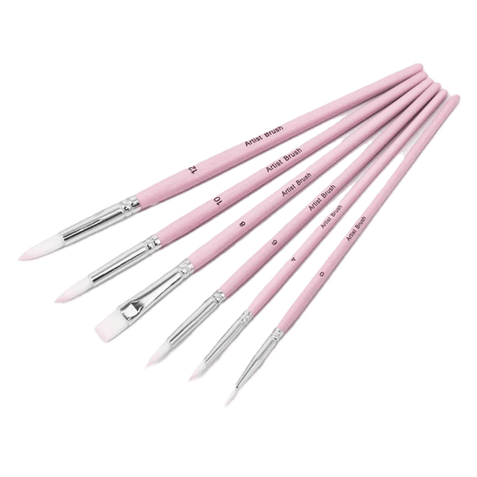 Premium Roze Penselen Set | 6 Stuks
