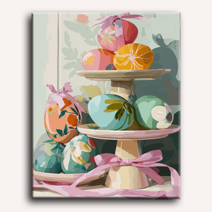 Pastelkleurige paaseieren