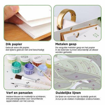 2027 Schilderen op Nummer Bureaukalender – Bloemen Editie
