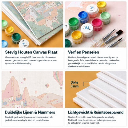 6 Houten Plaat Mini Paintings – Kerstwensen Set