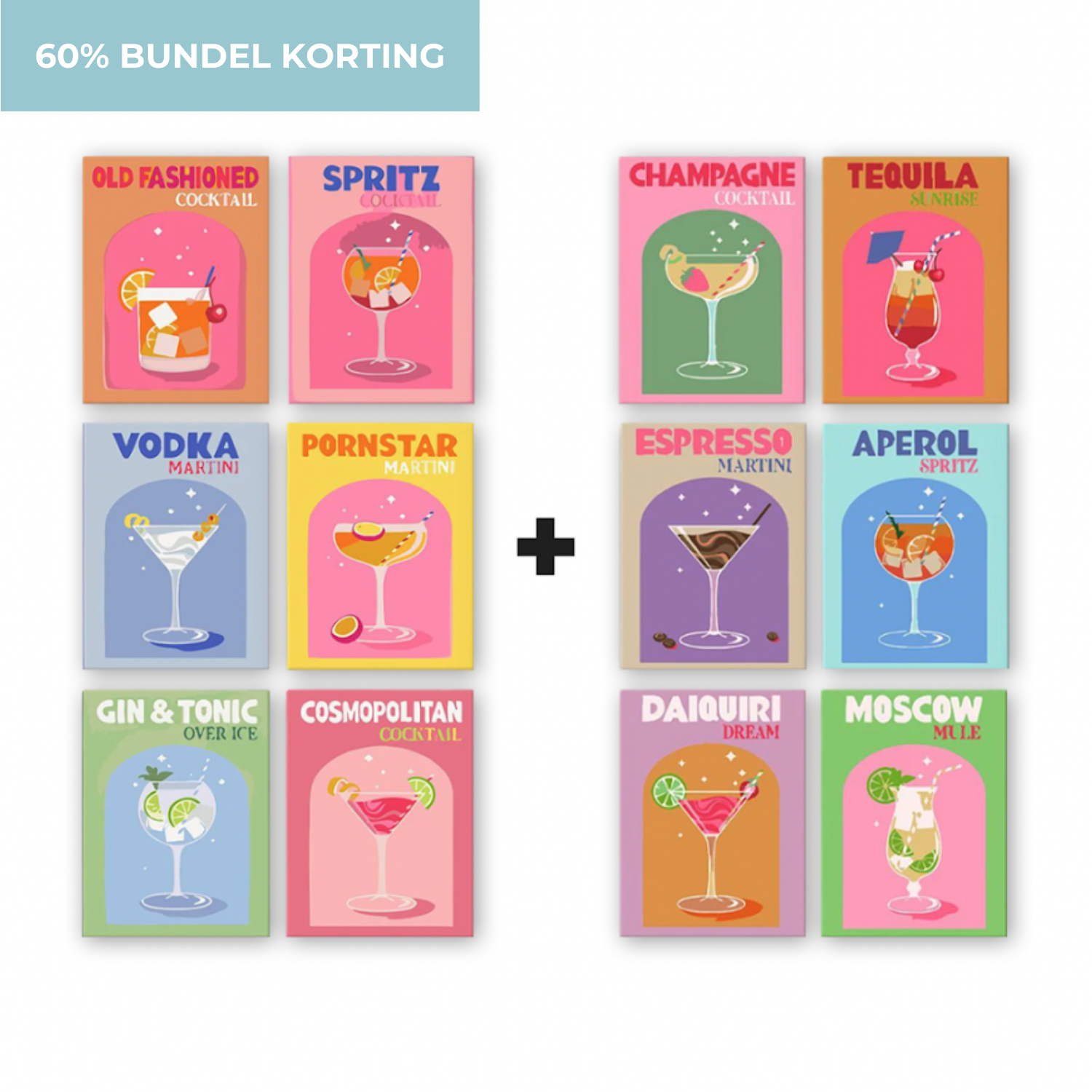 12 Mini Paintings | Kleurrijke Cocktail Bundel