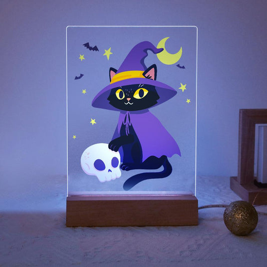 Schilder op Nummer Halloween Lamp - Heksenkat