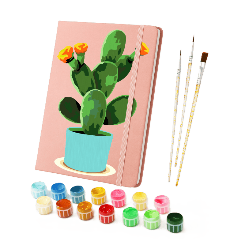 Schilder op Nummer Notitieboek - Cactus | 2 Kleuren