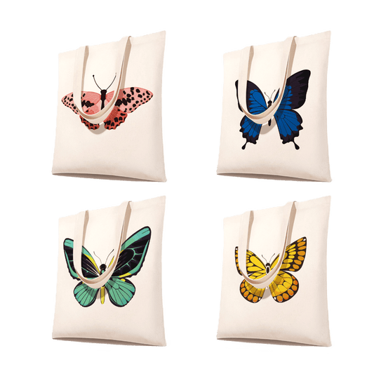 Schilderen op Nummer Totebag - Vlinders 