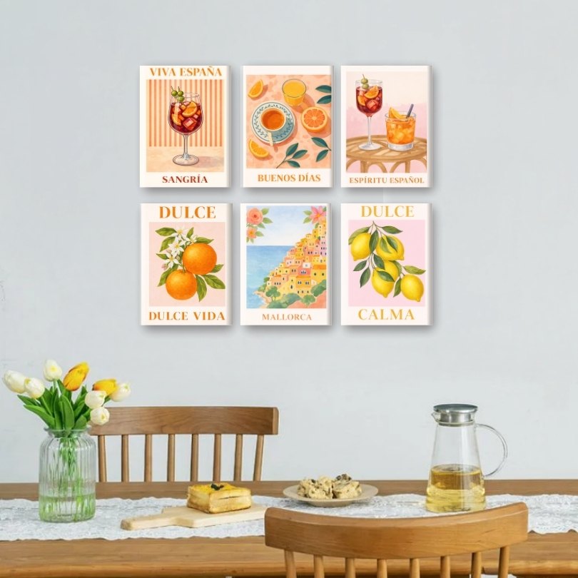 6 Mini Paintings | Spaanse Dulce Vida Set