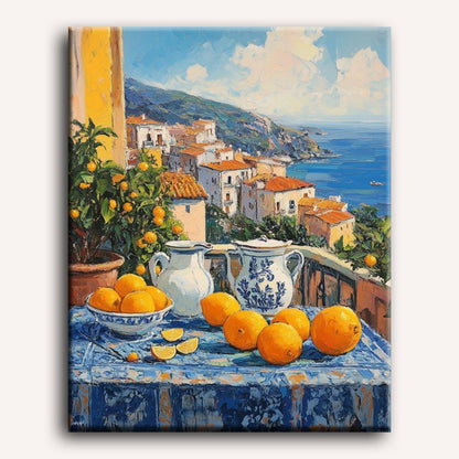 Sinaasappelen met uitzicht