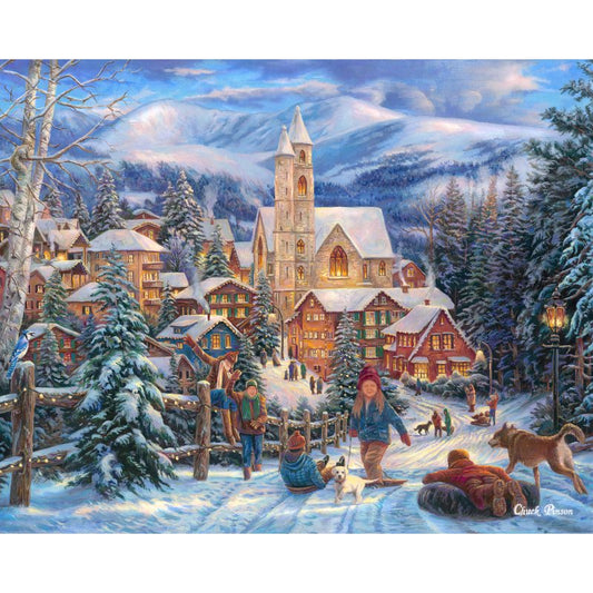 Schilder Op Nummers - Sledding To Town - by Chuck Pinson