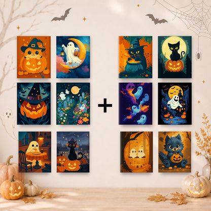 12 Mini Paintings | Griezelige Herfst Bundel