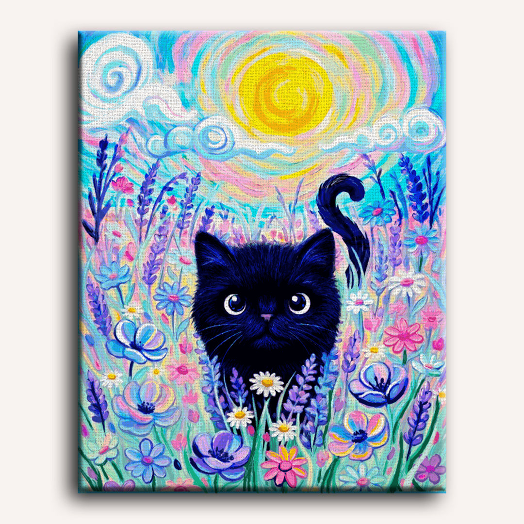 Kat in de bloemenweide – by Tiny Tami
