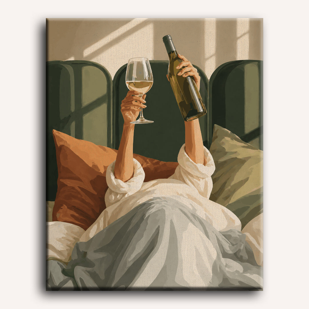 Wijn in bed