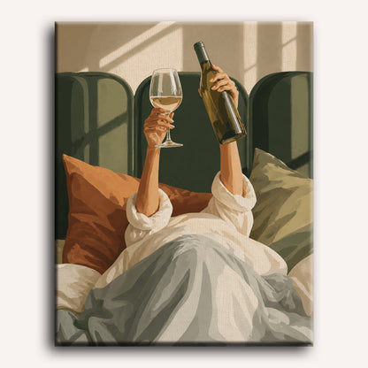 Wijn in bed