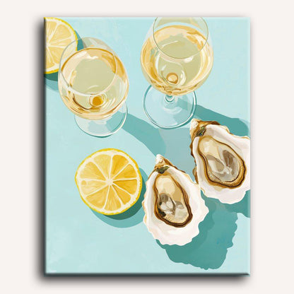 Witte Wijn en oesters