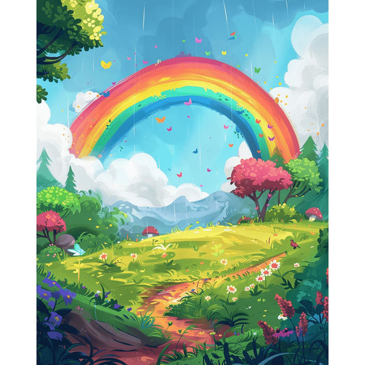 Schilder Op Nummers - Regenboog in het Bos