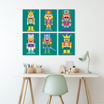 6 Houten Plaat Mini Paintings – Notenkraker Set
