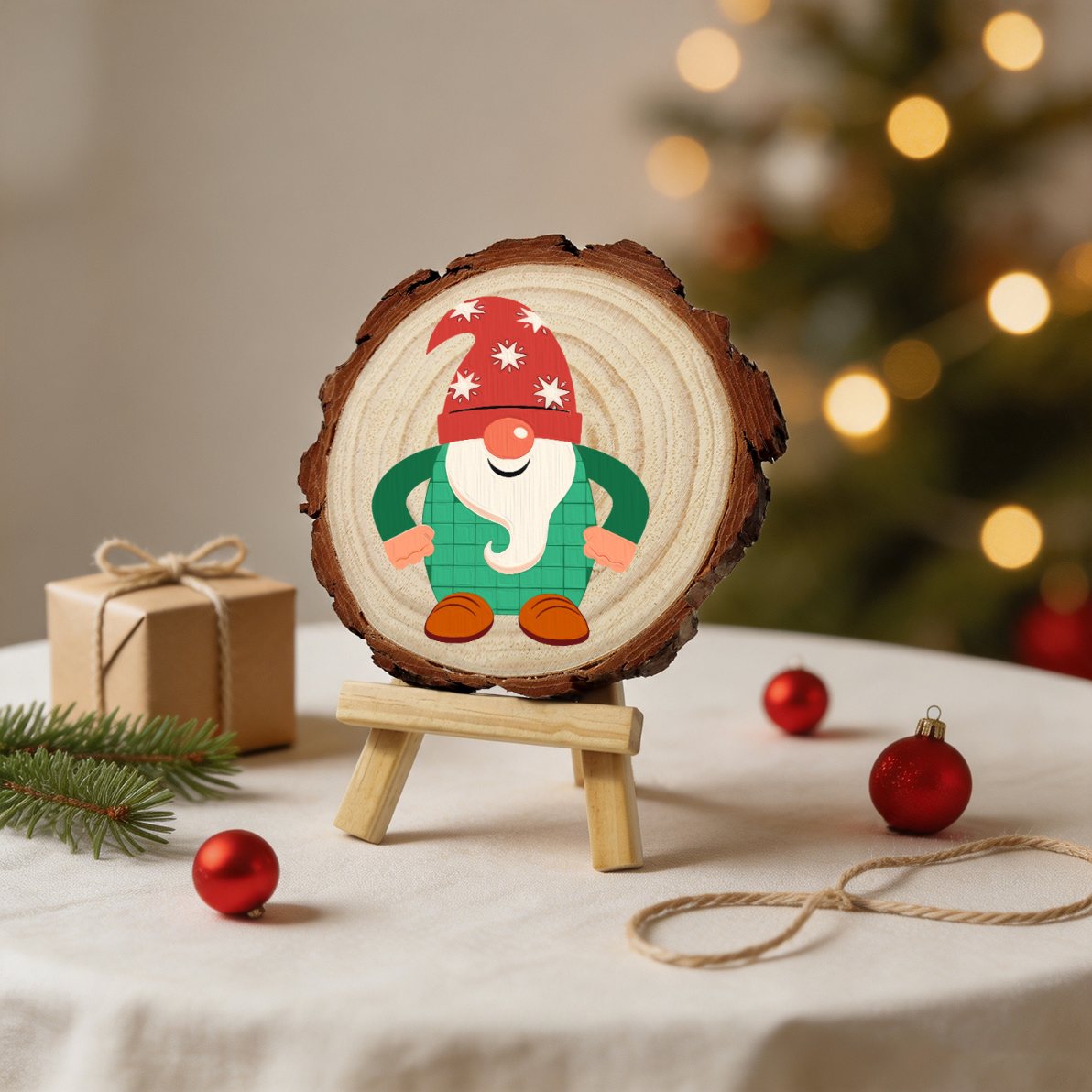 Schilder op Nummer Boomschijf - Kerstkabouter