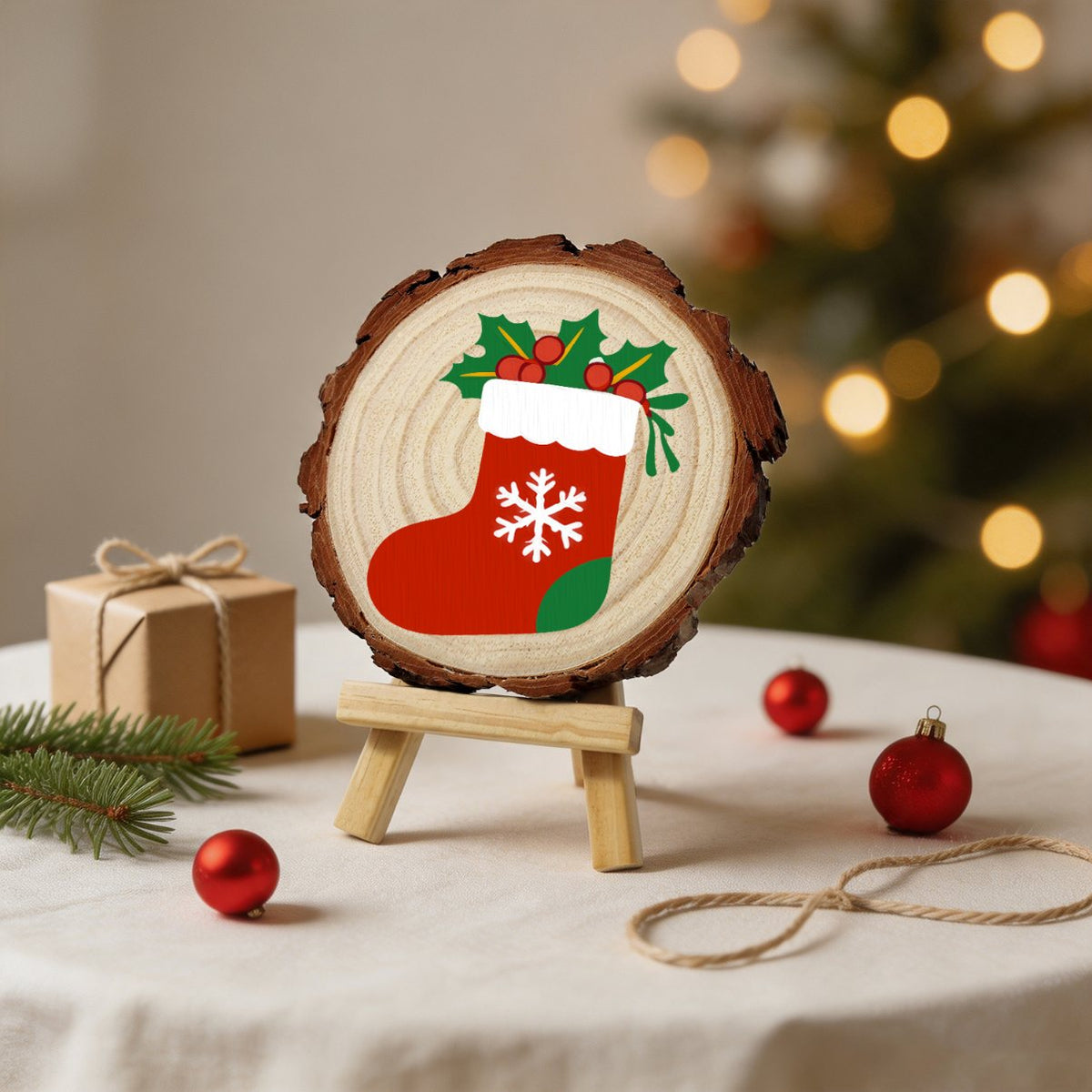 Schilder op Nummer Boomschijf - Kerstkous