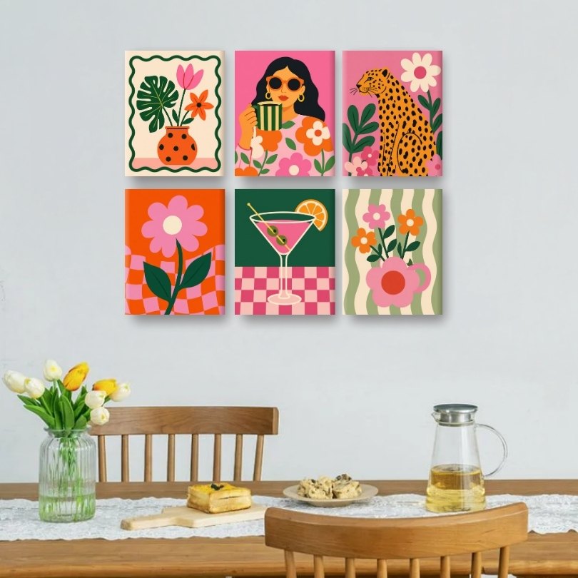 6 Mini Paintings | Vibrant Lifestyle Set