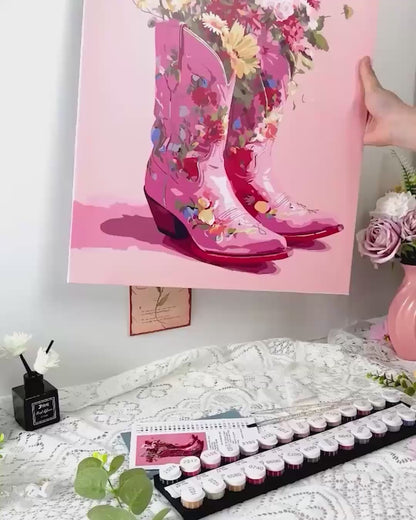 Cowboylaarzen met bloemen